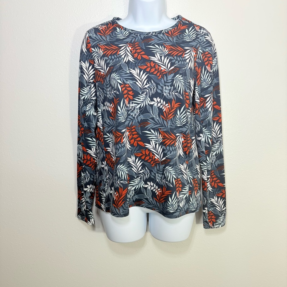 NWT Hang Ten UV Protection Top with Floral Design Blue&Red SzS Beach Vacation